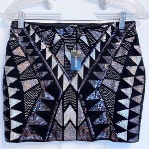 Express Sequined Mini Skirt